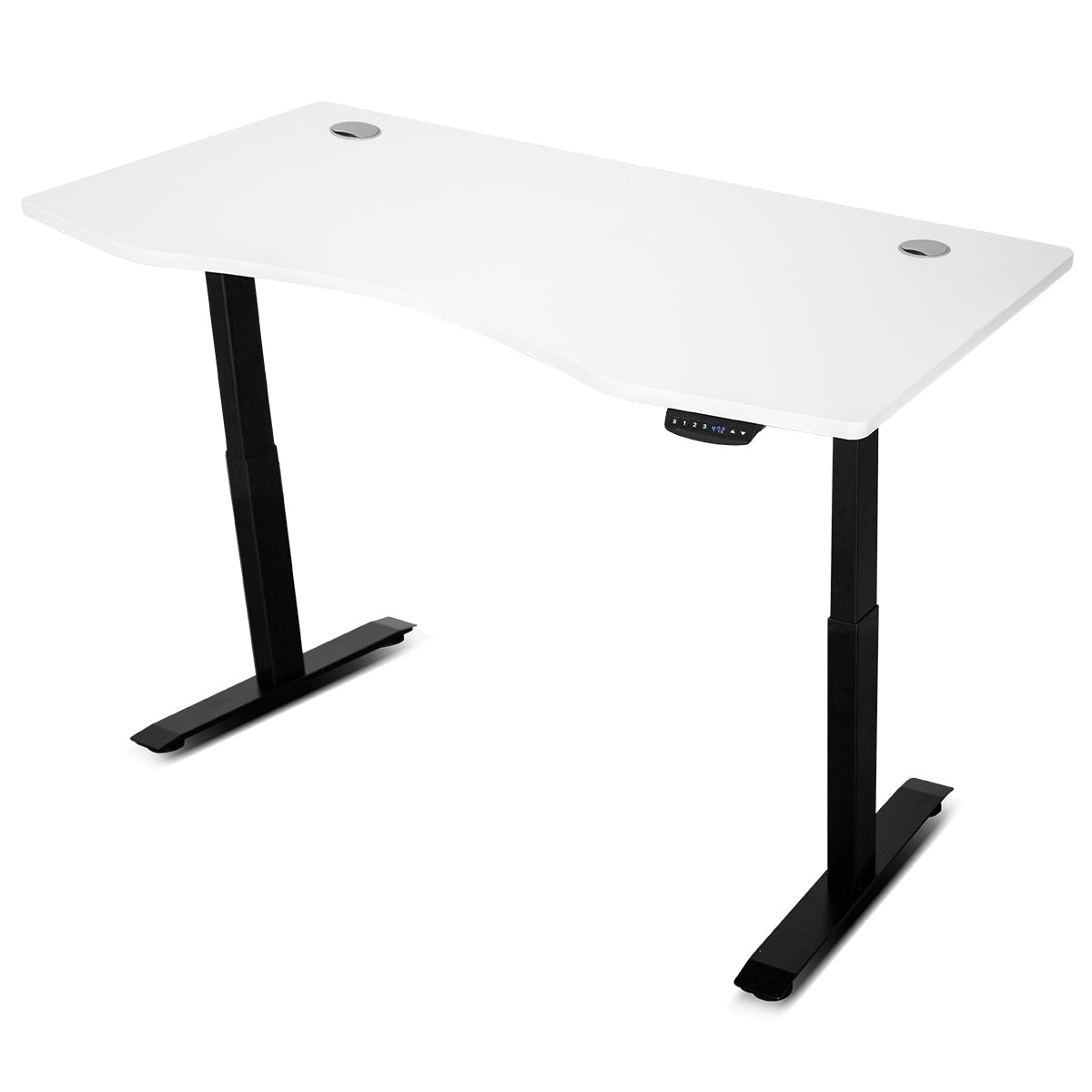 WalkingPad C2 Treadmill + ErgoDesk Automatic Standing Desk 1500mm in White/Black + Cable Management Tray Awezingly