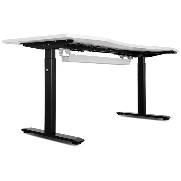 WalkingPad C2 Treadmill + ErgoDesk Automatic Standing Desk 1500mm in White/Black + Cable Management Tray Awezingly