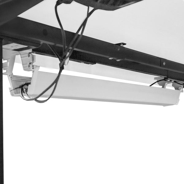 WalkingPad C2 Treadmill + ErgoDesk Automatic Standing Desk 1500mm in White/Black + Cable Management Tray Awezingly