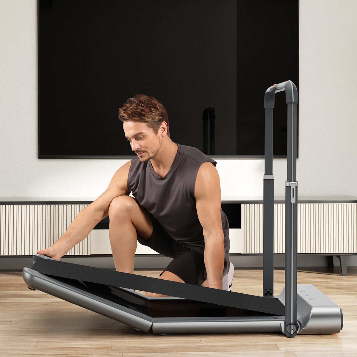 WalkingPad R1 Double-Fold Walking and Running Treadmill in Silver Awezingly