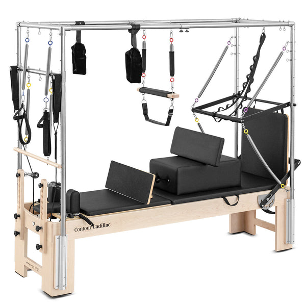 Lifespan Fitness Contour Cadillac Pilates Reformer with Full Trapeze Table (Black) Awezingly