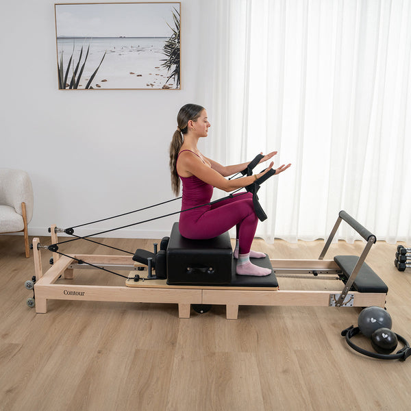 Lifespan Fitness Contour 2 Folding Wood Pilates Reformer Set Lifespan