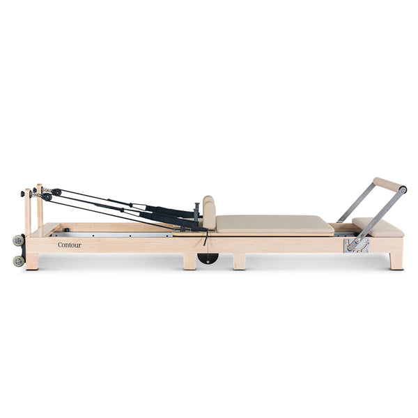 Lifespan Fitness Contour Folding Wooden Pilates Reformer Machine Set (Beige) Lifespan