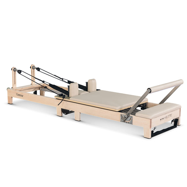 Lifespan Fitness Contour Folding Wooden Pilates Reformer Machine Set (Beige) Lifespan