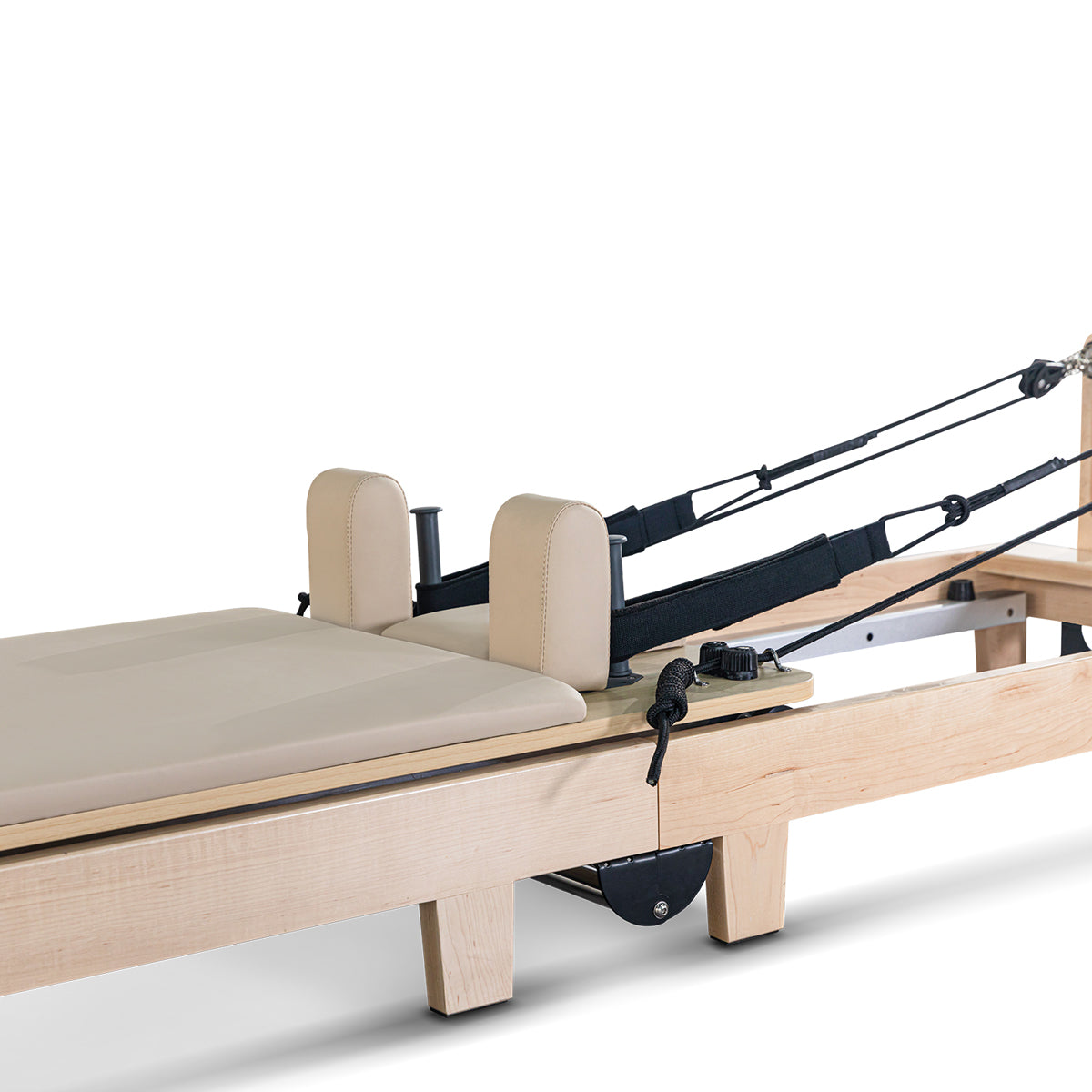Lifespan Fitness Contour Folding Wooden Pilates Reformer Machine Set (Beige) Lifespan