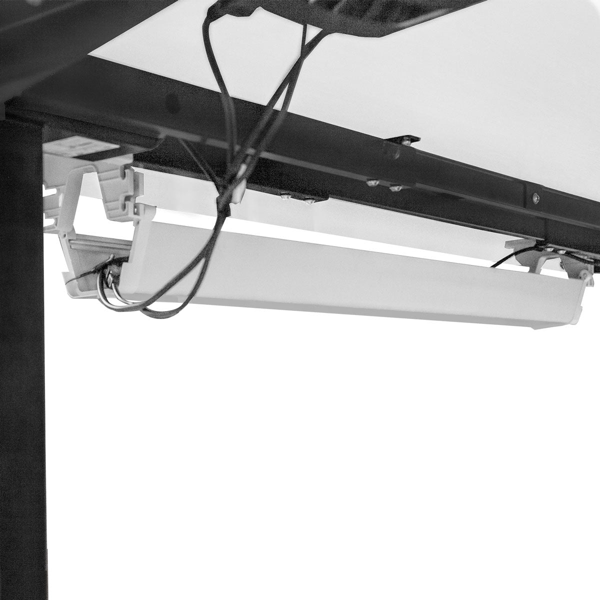 Lifespan Fitness V-FOLD Treadmill with ErgoDesk Automatic Standing Desk 1500mm in White/Black with Cable Management Awezingly