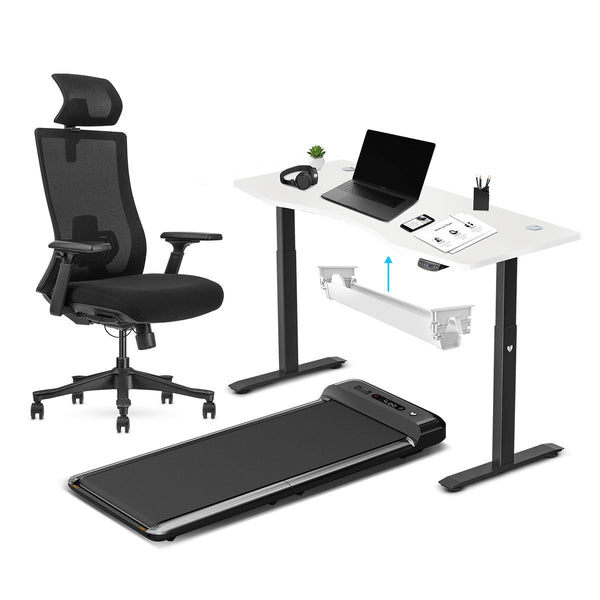 Lifespan Fitness WalkingPad M2 + ErgoDesk 1500mm White + Cable Management + DM9 Chair Awezingly