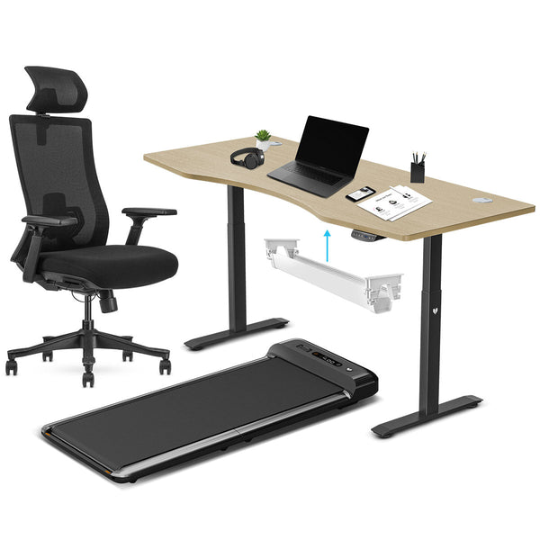 Lifespan Fitness WalkingPad M2 + ErgoDesk 1800mm Oak + Cable Management + DM9 Chair Awezingly