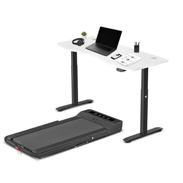LSG Nimbus Walking Pad Treadmill + ErgoDesk Automatic Standing Desk 1500mm (White) Awezingly