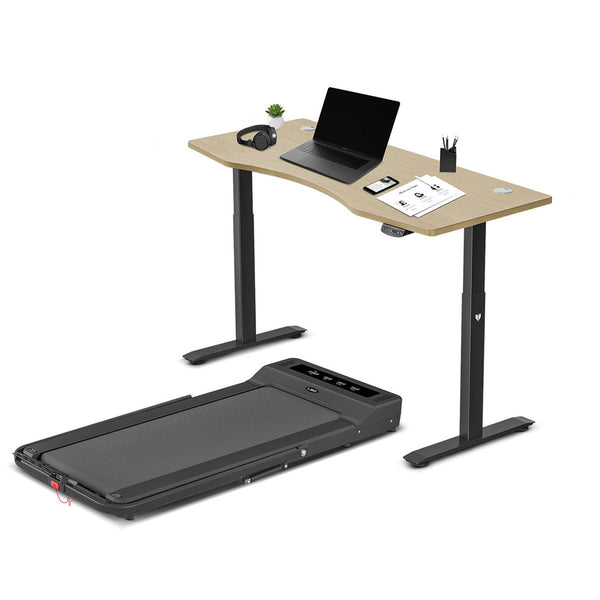 LSG Nimbus Walking Pad Treadmill + ErgoDesk Automatic Standing Desk 1500mm (Oak) Awezingly