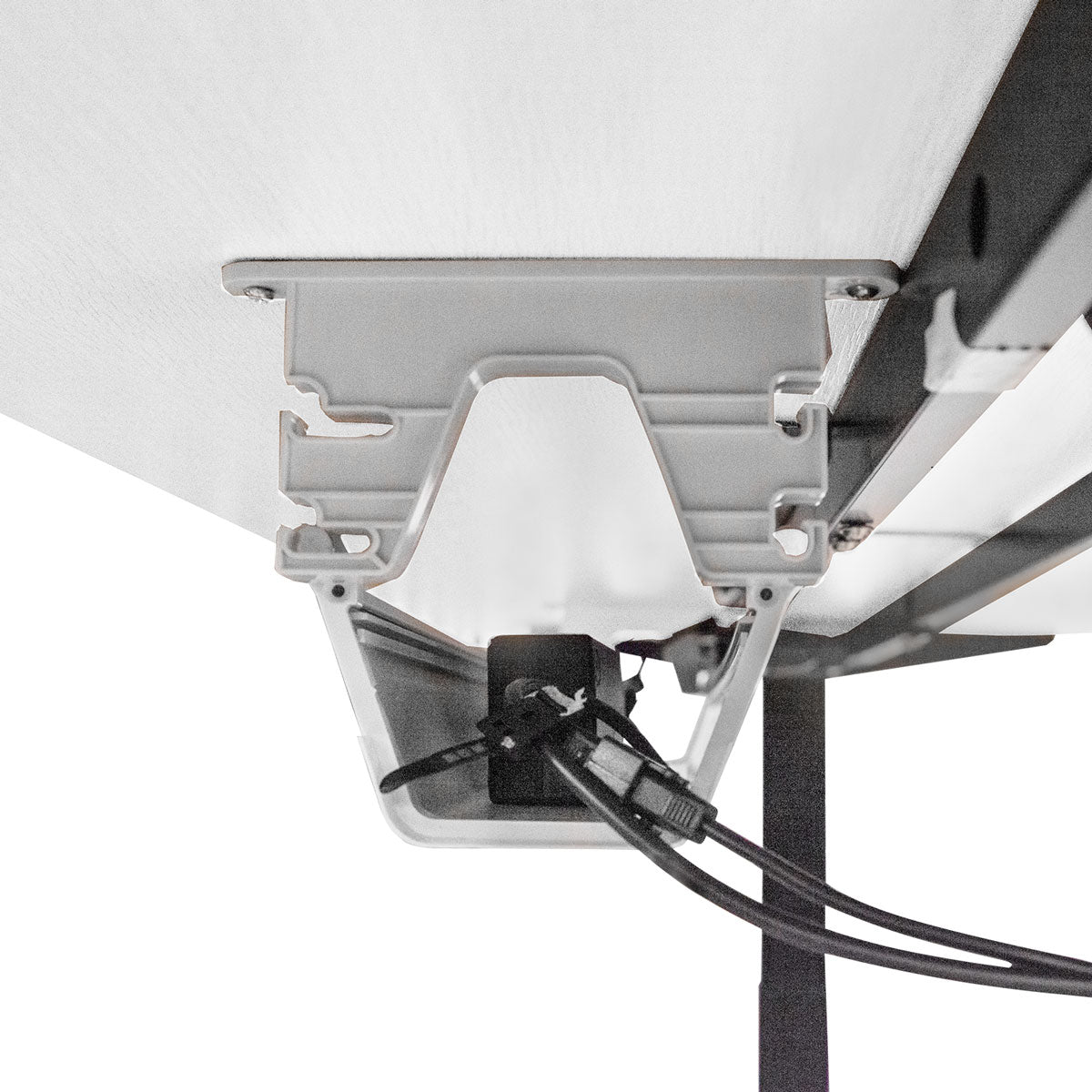 LSG Pacer M5 with Dual Motor Automatic Standing Desk 150cm in White/Black and Cable Management Awezingly