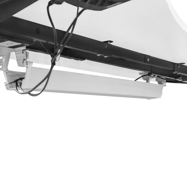 LSG Pacer M5 with Dual Motor Automatic Standing Desk 180cm in White/Black and Cable Management Awezingly