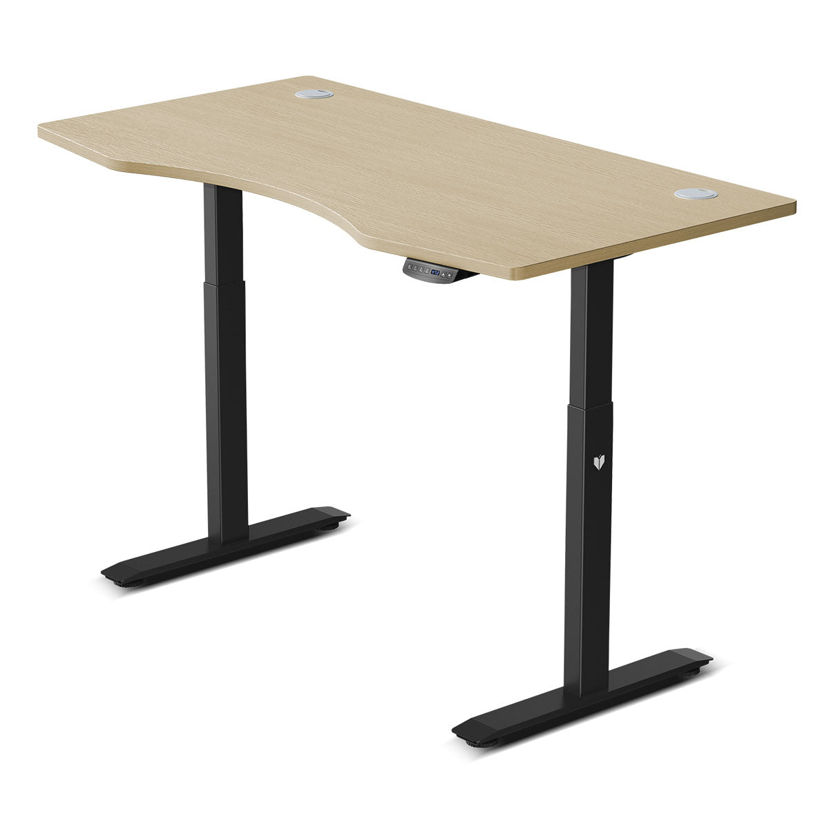 LSG Pacer M5 with Dual Motor Automatic Standing Desk 150cm in Oak/Black and Cable Management Awezingly
