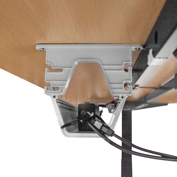 LSG Pacer M5 with Dual Motor Automatic Standing Desk 180cm in Oak/Black and Cable Management Awezingly