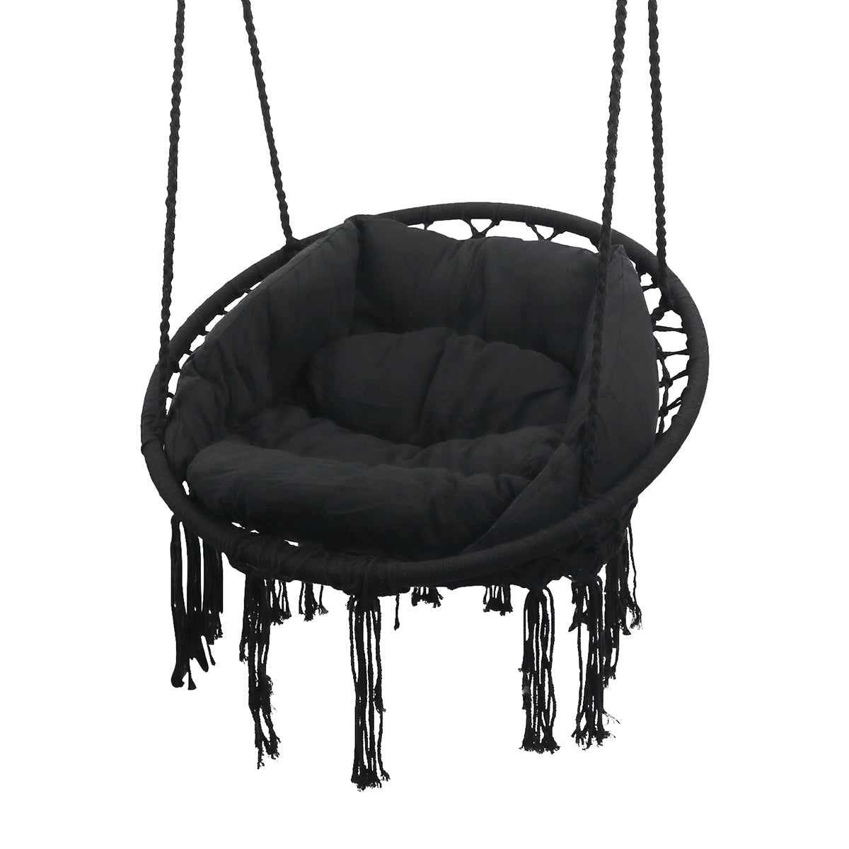 Lifespan Kids Hammock Hanging Swing Chair with Cushions in Black Awezingly