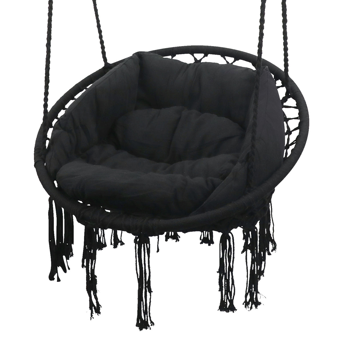 Lifespan Kids Hammock Hanging Swing Chair with Cushions in Black Awezingly