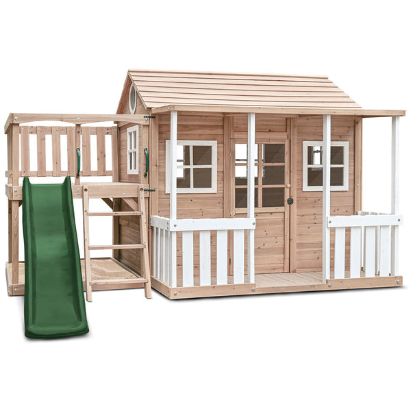 Lifespan Kids Finley Cubby House with 1.8m Slide (Green) Awezingly