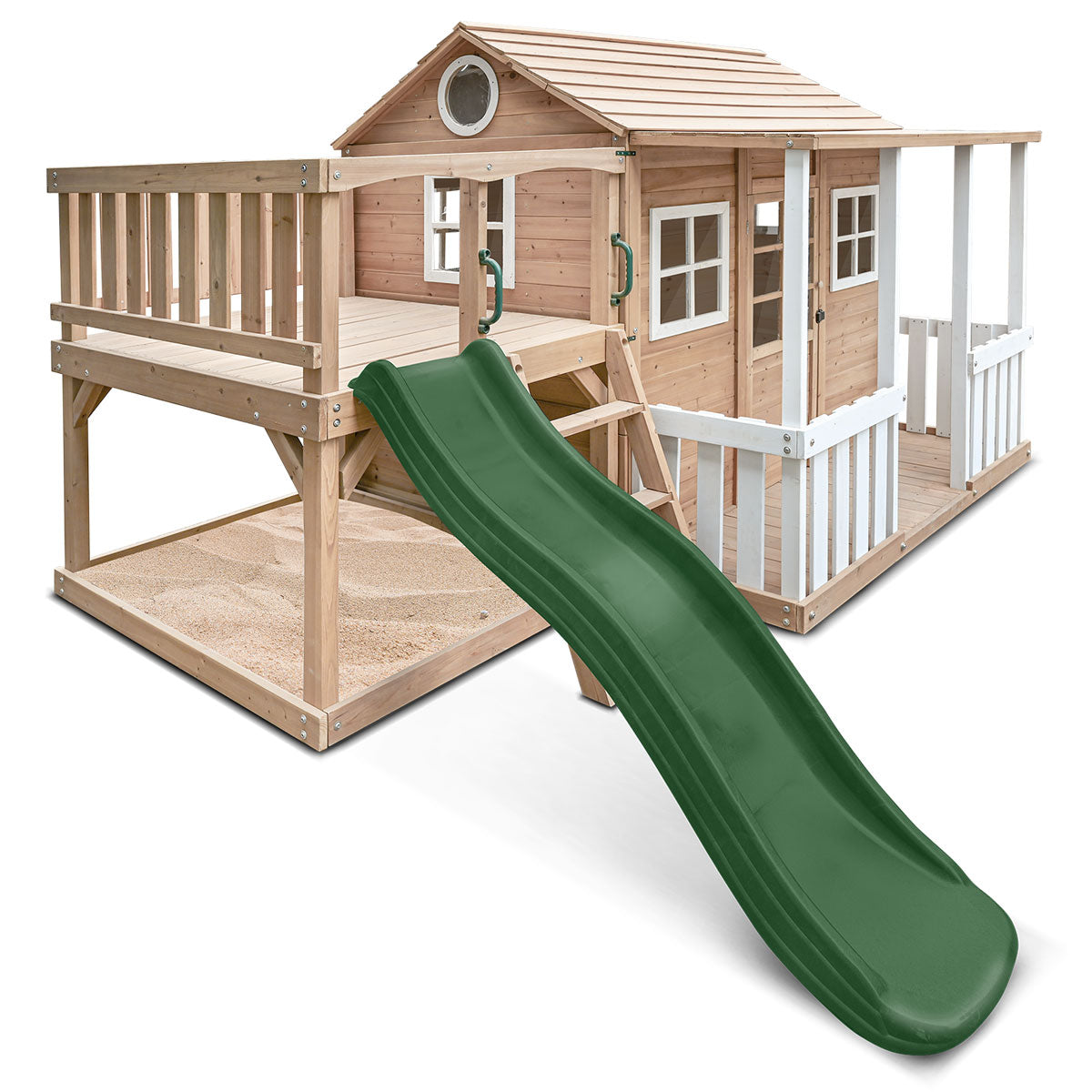 Lifespan Kids Finley Cubby House with 1.8m Slide (Green) Awezingly
