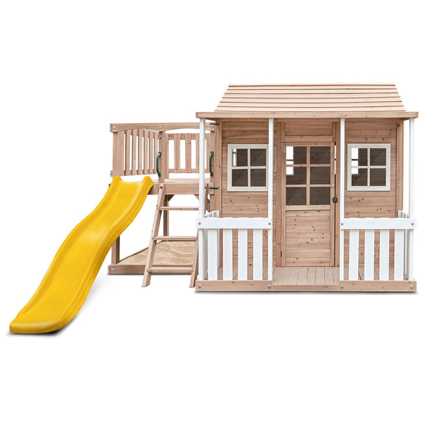 Lifespan Kids Finley Cubby House with 1.8m Slide (Yellow) Awezingly