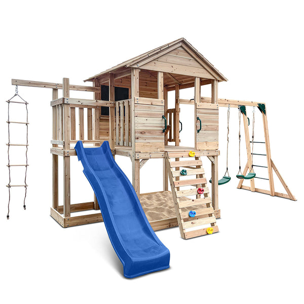 Lifespan Kids Kingston Cubby House with 2.2m Slide (Blue) Awezingly