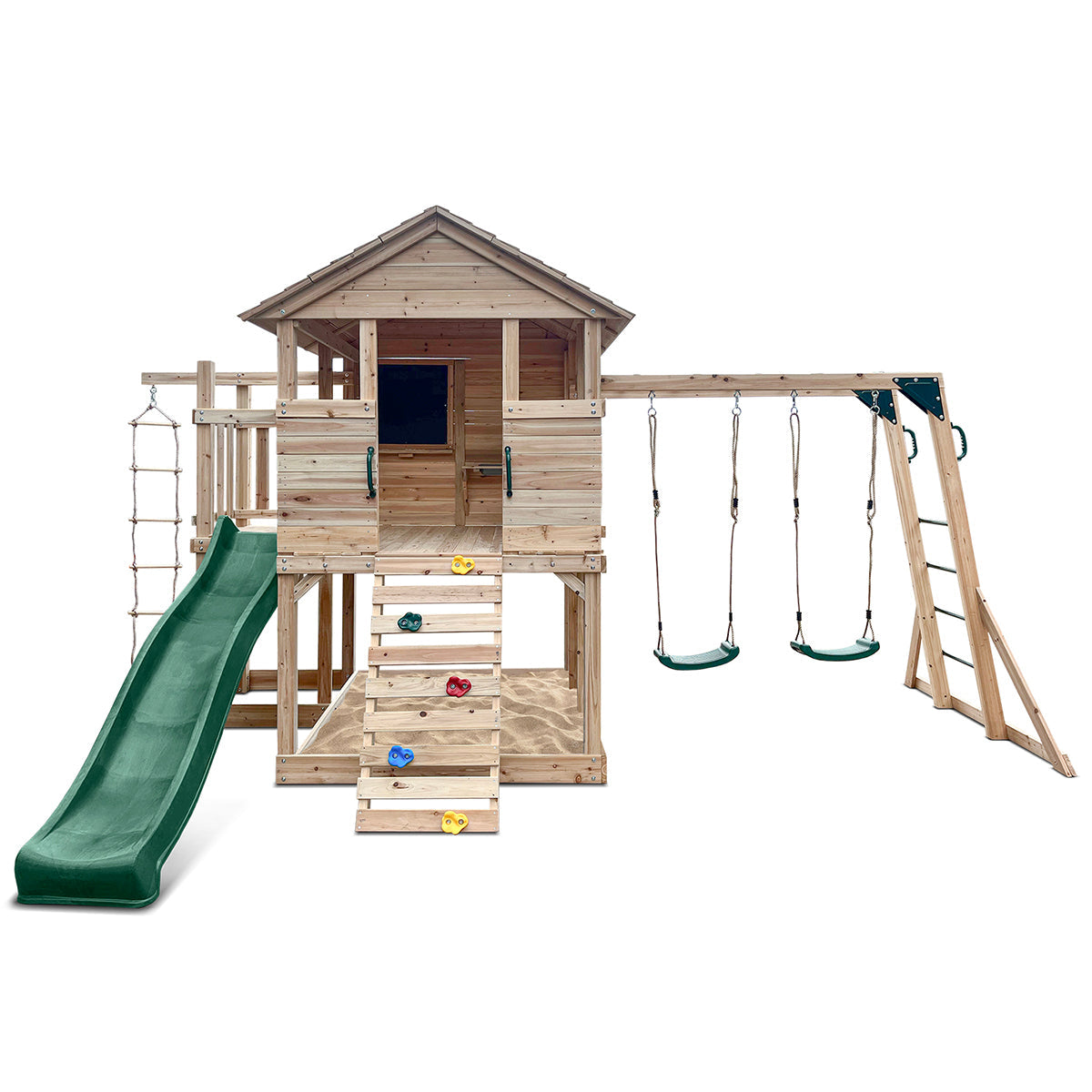 Lifespan Kids Kingston Cubby House with 2.2m Slide (Green) Awezingly