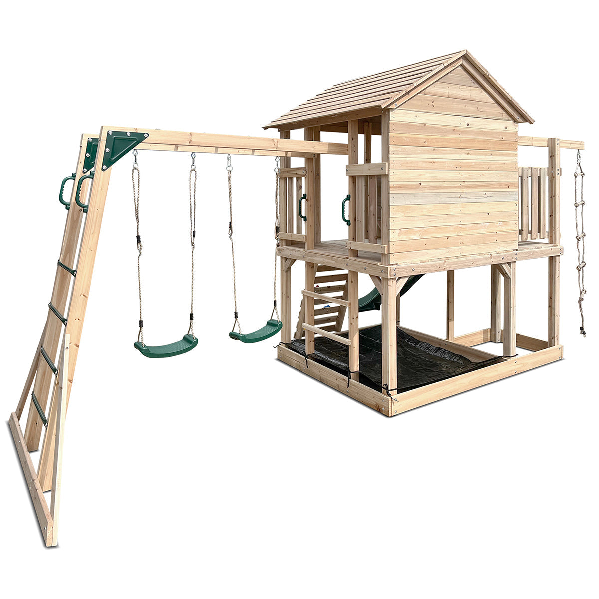 Lifespan Kids Kingston Cubby House with 2.2m Slide (Green) Awezingly