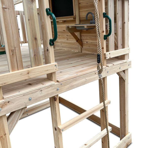 Lifespan Kids Kingston Cubby House with 2.2m Slide (Green) Awezingly