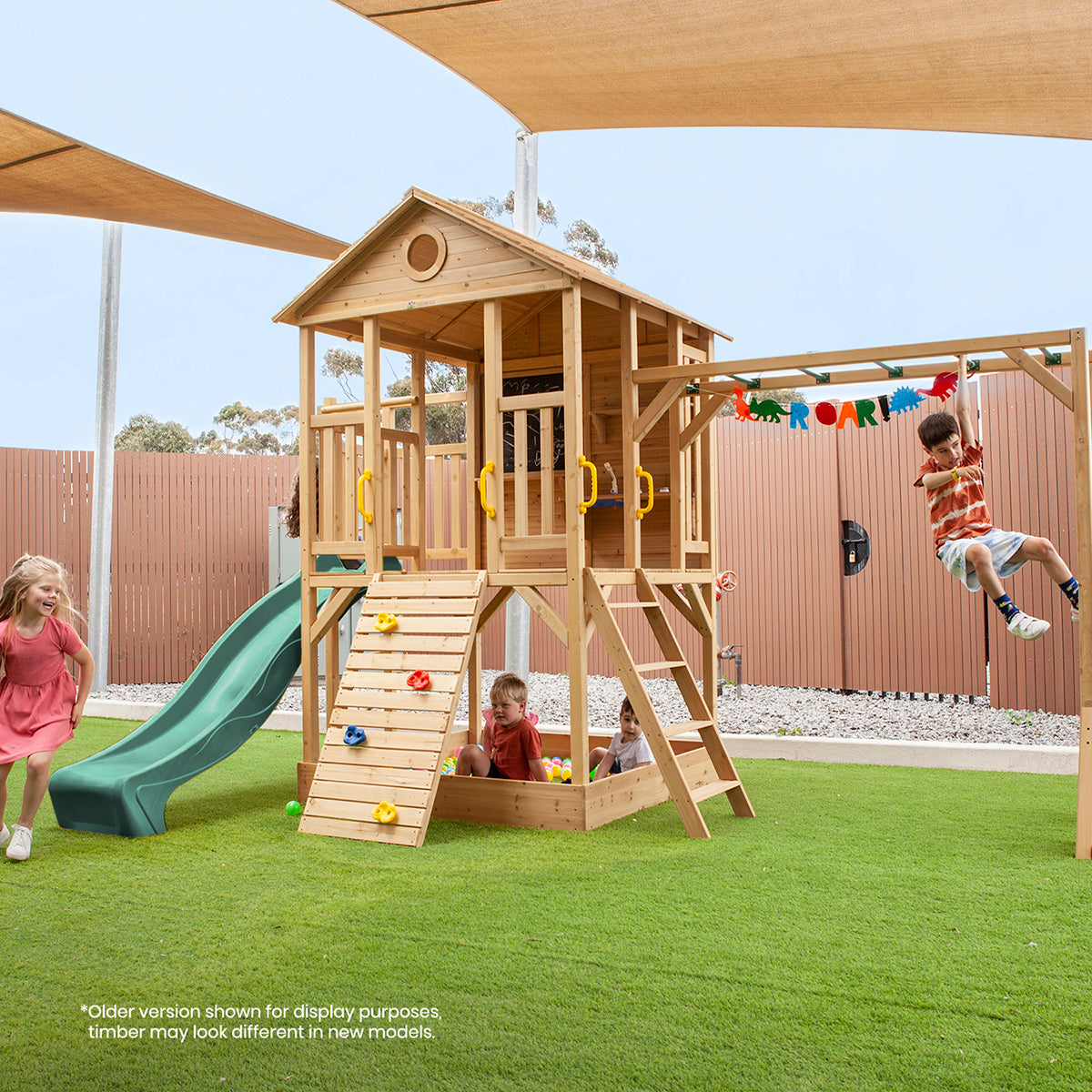 Lifespan Kids Kingston Cubby House with 2.2m Slide (Green) Awezingly