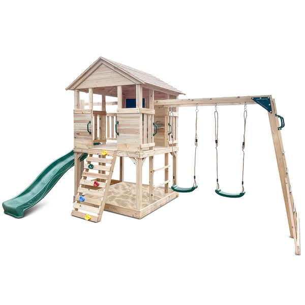 Lifespan Kids Kingston Cubby House with 2.2m Green Slide Lifespan