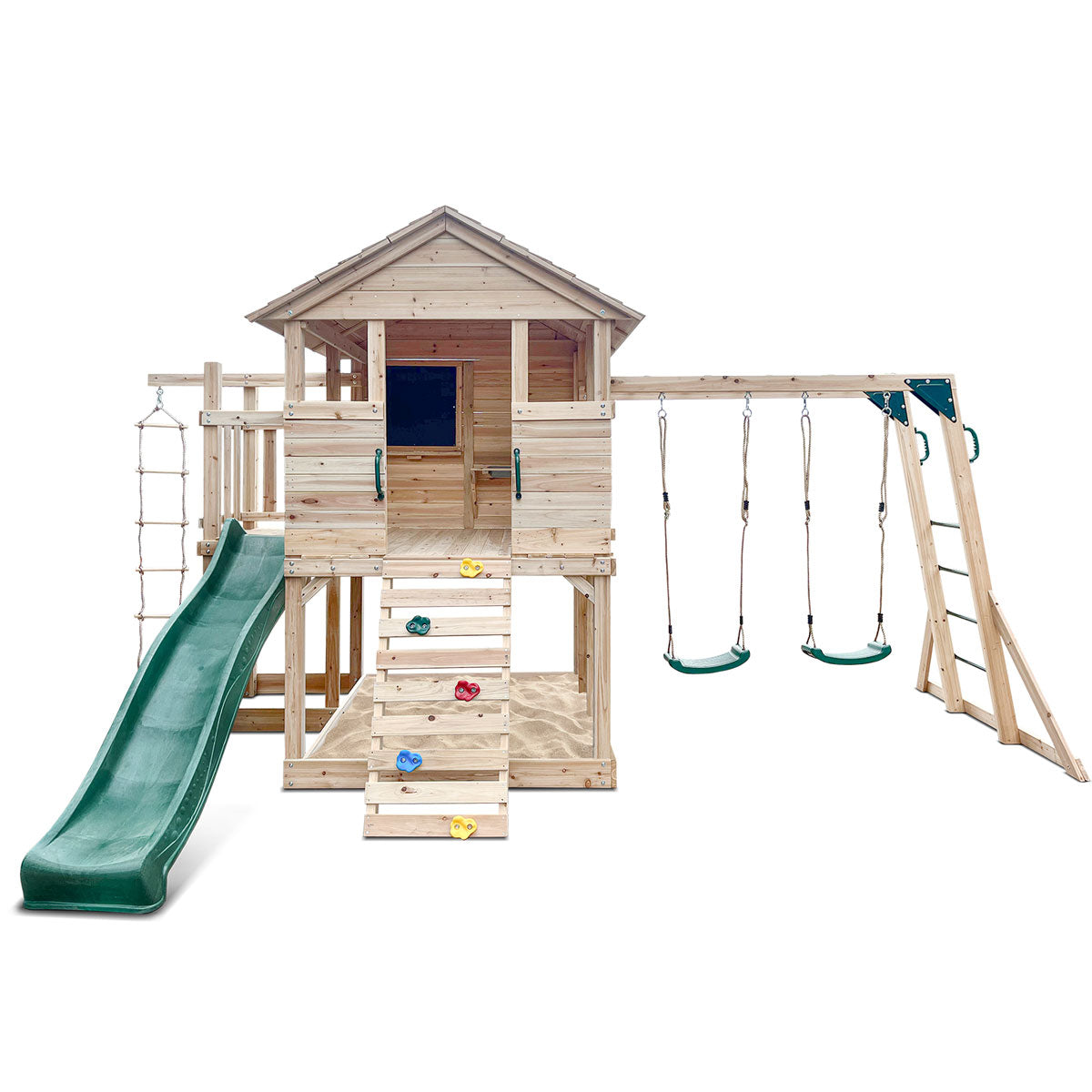 Lifespan Kids Kingston Cubby House with 2.2m Green Slide Lifespan