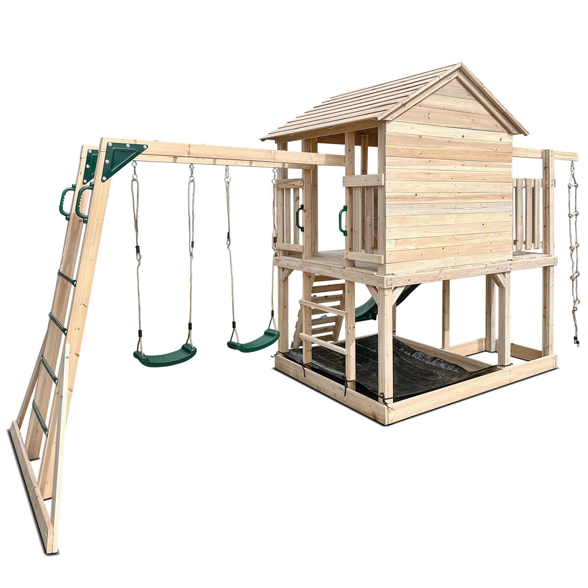 Lifespan Kids Kingston Cubby House with 2.2m Green Slide Lifespan