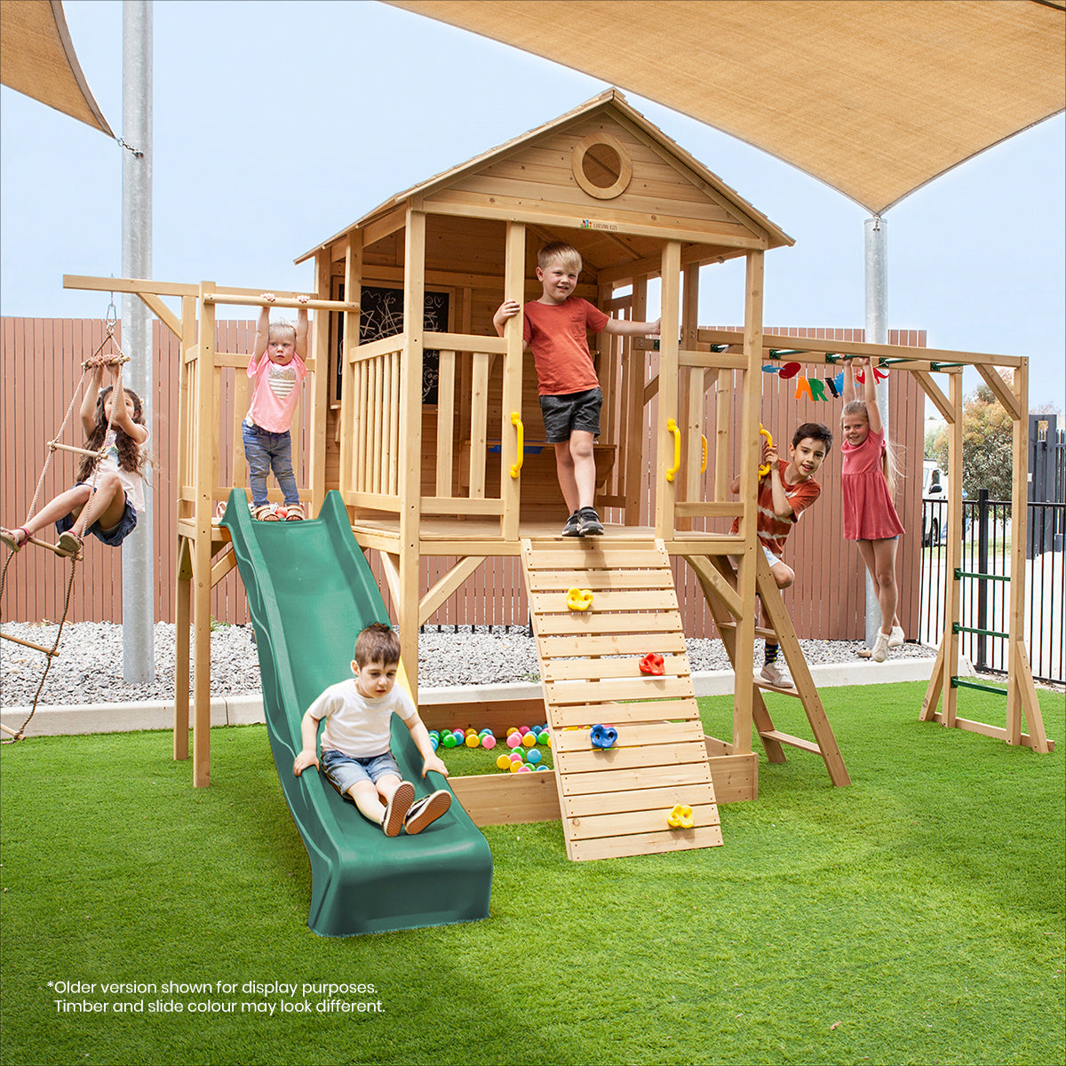 Lifespan Kids Kingston Cubby House with 2.2m Slide (White) Awezingly