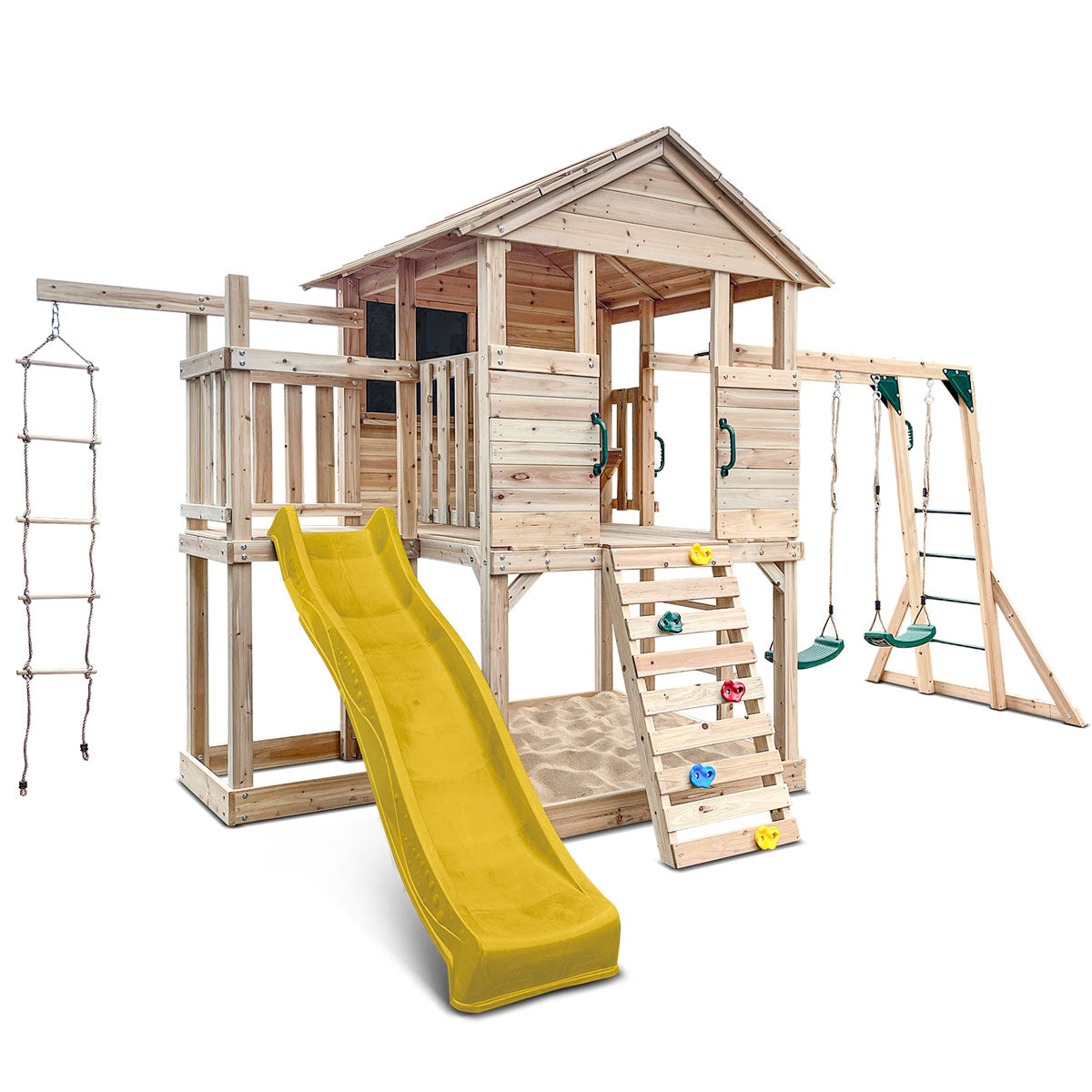 Lifespan Kids Kingston Cubby House with 2.2m Yellow Slide Lifespan