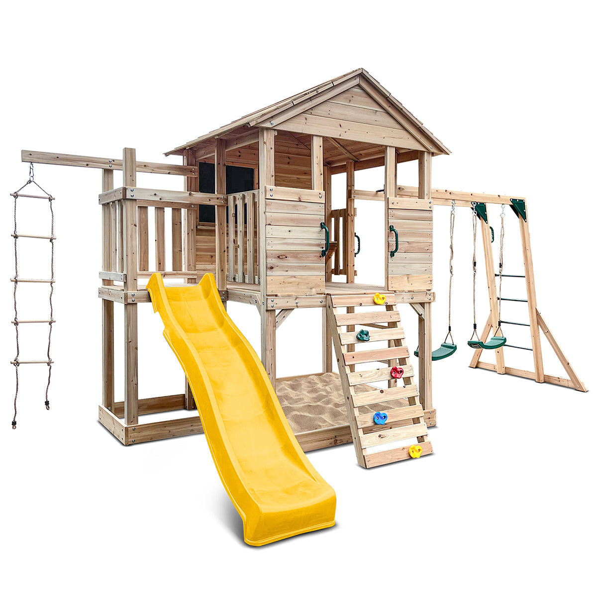 Lifespan Kids Kingston Cubby House with 2.2m Slide (Yellow) Awezingly