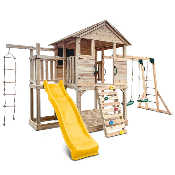 Lifespan Kids Kingston Cubby House with 2.2m Slide (Yellow) Awezingly