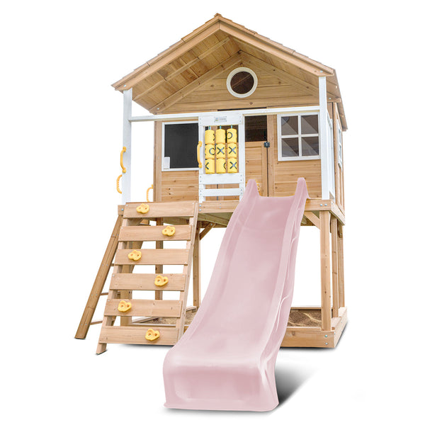 Lifespan Kids Warrigal Cubby House with 2.2m Slide (Pastel Pink) Awezingly