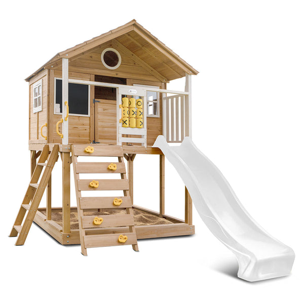 Lifespan Kids Warrigal Cubby House with 2.2m Slide (White) Awezingly