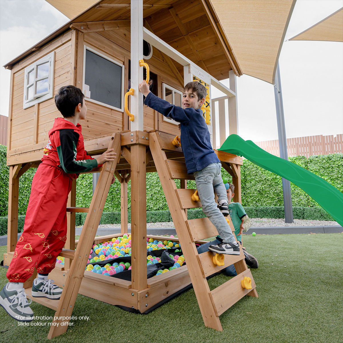 Lifespan Kids Warrigal Cubby House with 2.2m Slide (White) Awezingly