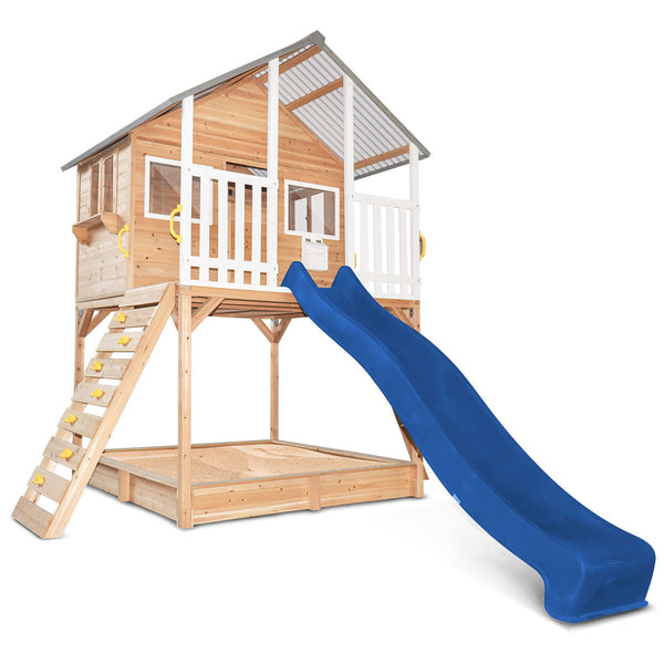 Lifespan Kids Winchester Cubby House (Elevated 1.2m) with 2.2m Slide (Blue) Awezingly