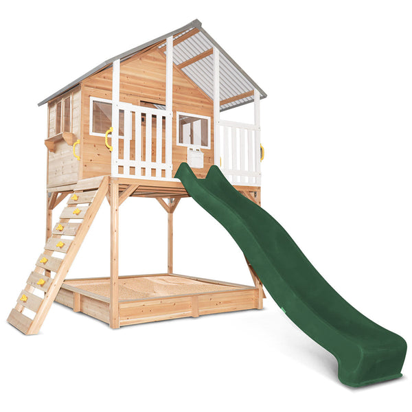 Lifespan Kids Winchester Cubby House (Elevated 1.2m) with 2.2m Slide (Green) Awezingly