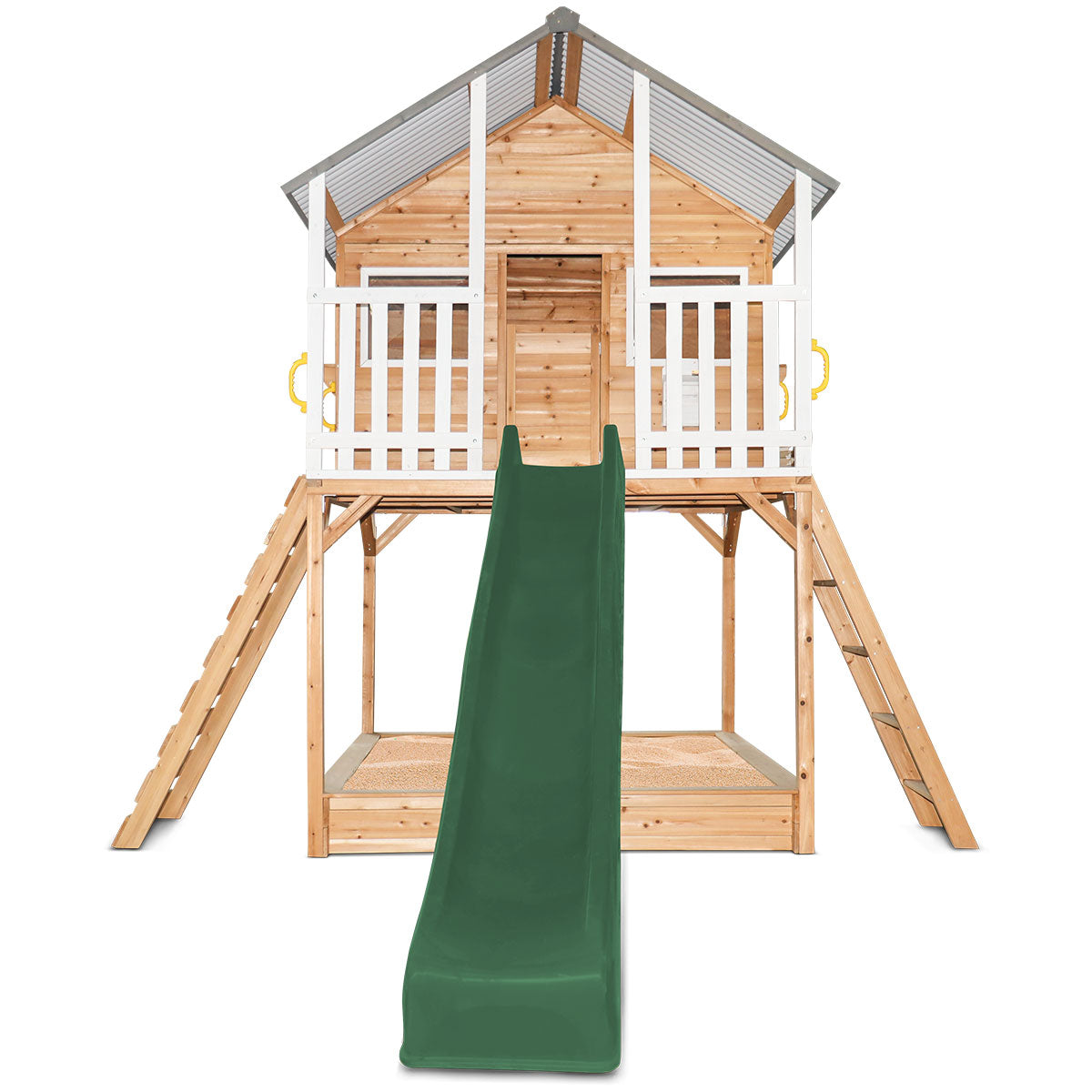 Lifespan Kids Winchester Cubby House (Elevated 1.2m) with 2.2m Slide (Green) Awezingly