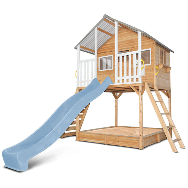 Lifespan Kids Winchester Cubby House (Elevated 1.2m) with 2.2m Slide (Pastel Blue) Awezingly