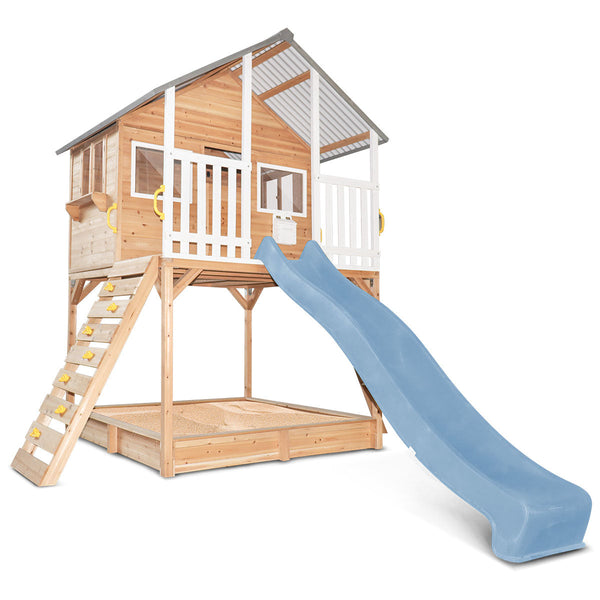 Lifespan Kids Winchester Cubby House (Elevated 1.2m) with 2.2m Slide (Pastel Blue) Awezingly