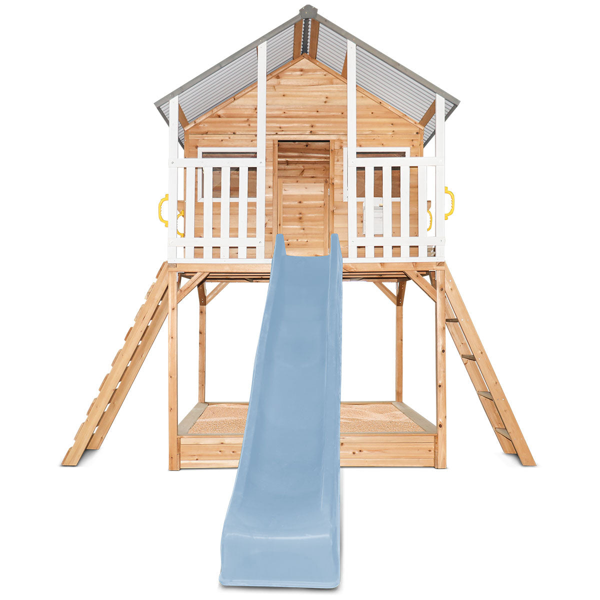 Lifespan Kids Winchester Cubby House (Elevated 1.2m) with 2.2m Slide (Pastel Blue) Awezingly