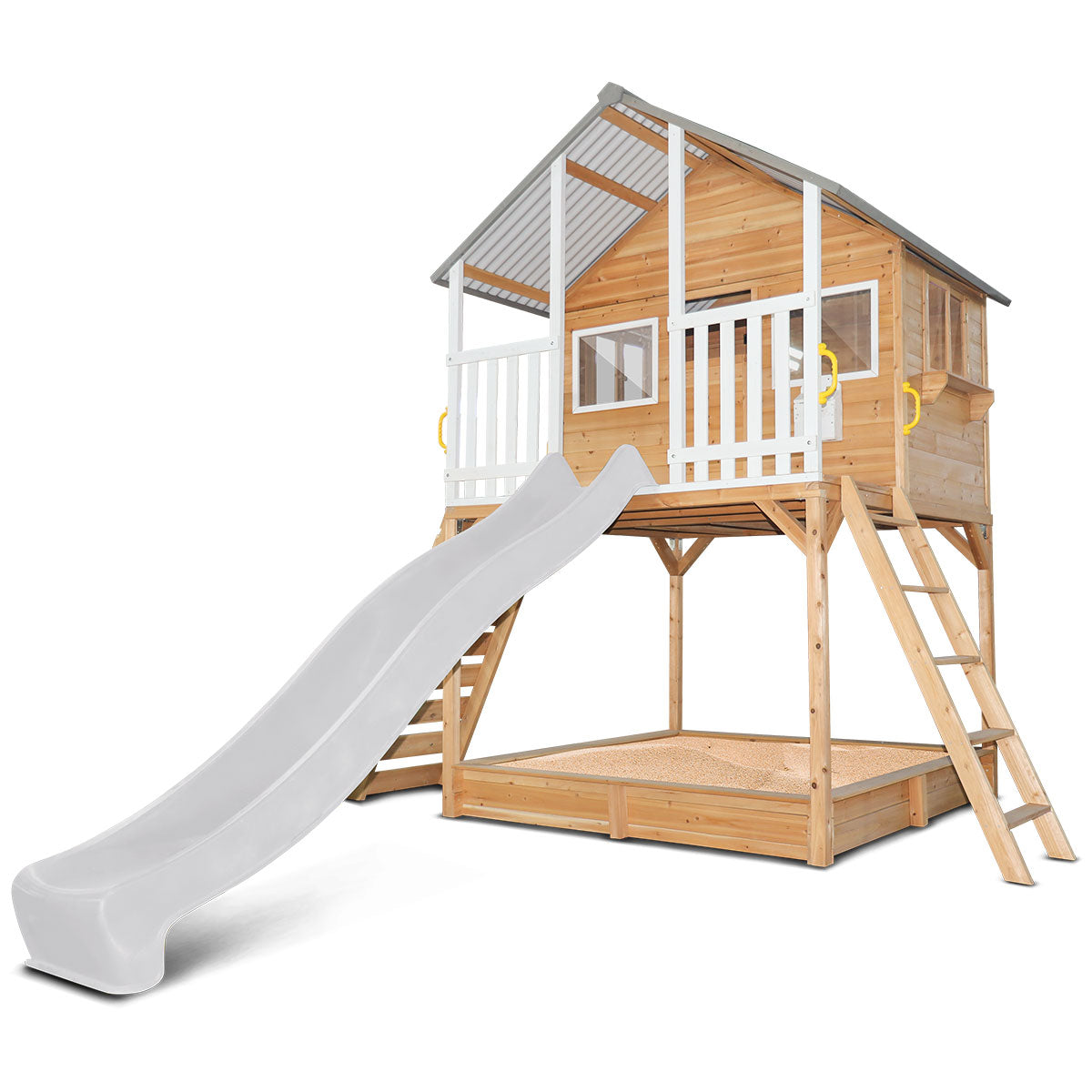 Lifespan Kids Winchester Cubby House (Elevated 1.2m) with 2.2m Slide (White) Awezingly