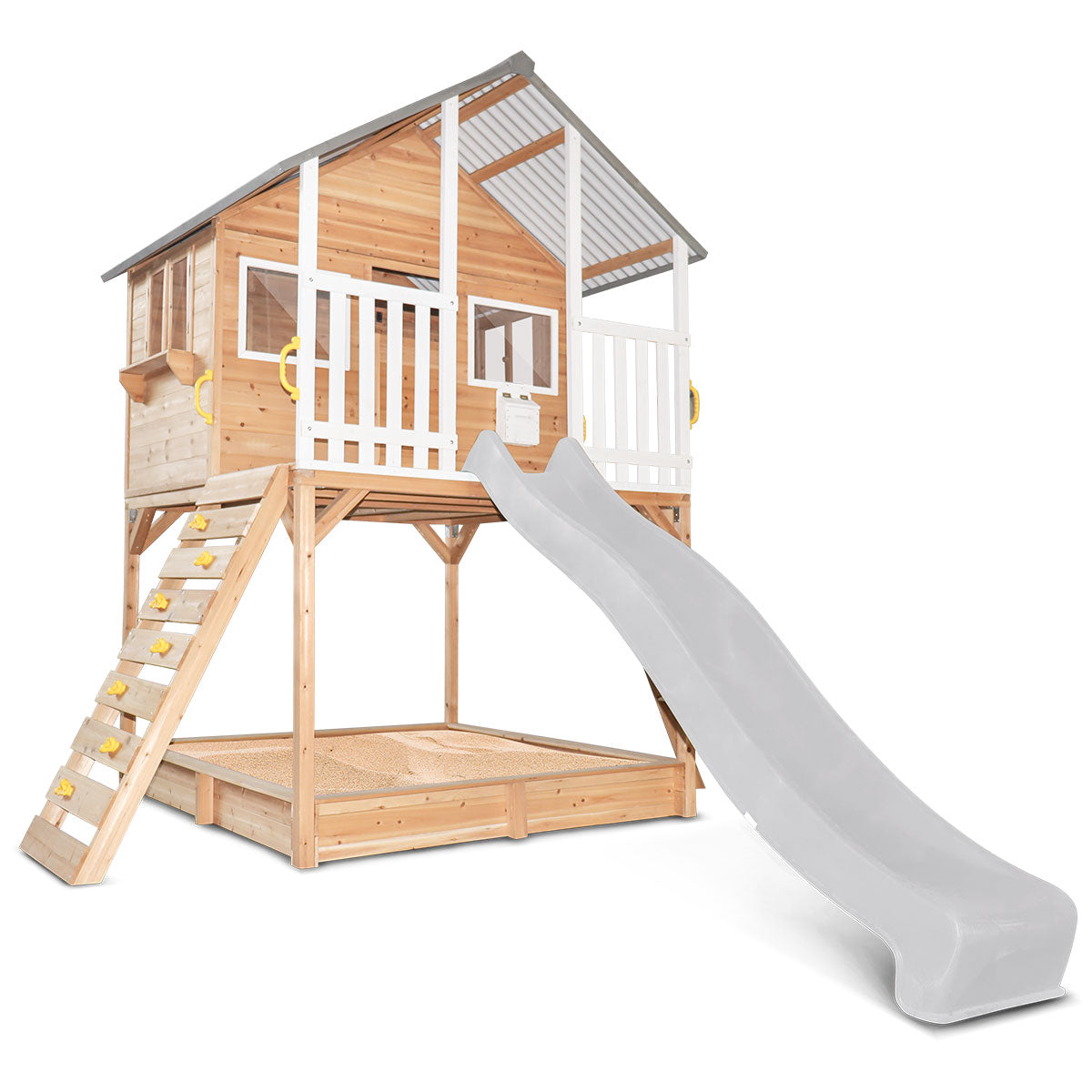 Lifespan Kids Winchester Cubby House (Elevated 1.2m) with 2.2m Slide (White) Awezingly