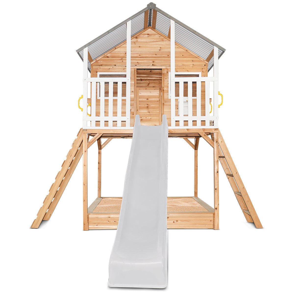 Lifespan Kids Winchester Cubby House (Elevated 1.2m) with 2.2m Slide (White) Awezingly