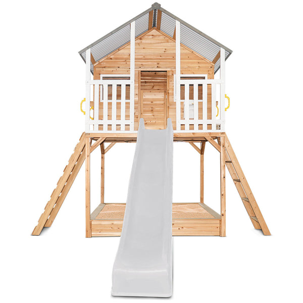 Lifespan Kids Winchester Cubby House (Elevated 1.2m) with 2.2m Slide (White) Awezingly