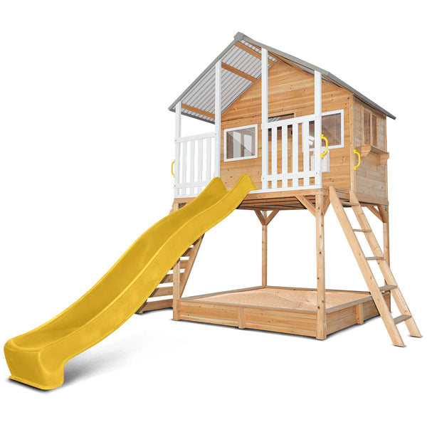 Lifespan Kids Winchester Cubby House (Elevated 1.2m) with 2.2m Slide (Yellow) Awezingly