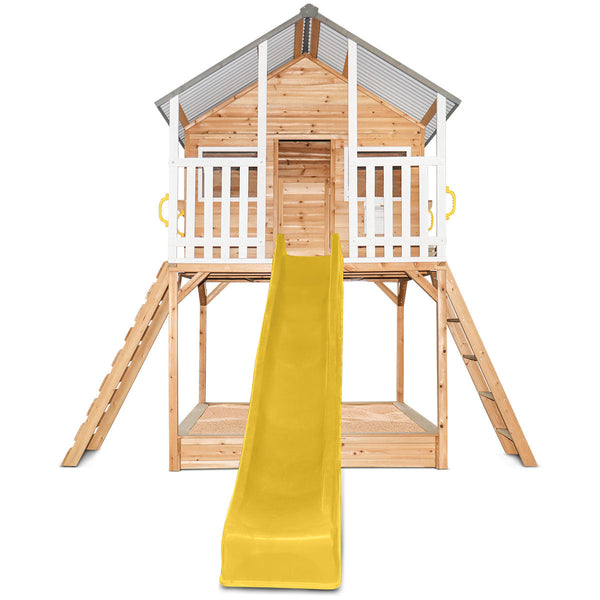 Lifespan Kids Winchester Cubby House (Elevated 1.2m) with 2.2m Slide (Yellow) Awezingly